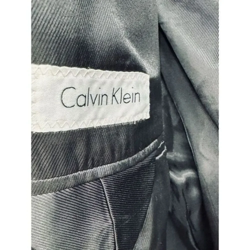 Calvin Klein Mens 46 L Black  3 Button‎ 100% Wool Blazer Sports Jacket